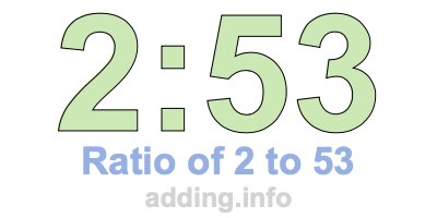 Ratio of 2 to 53