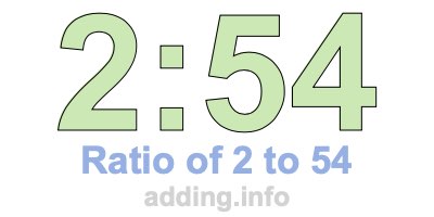 Ratio of 2 to 54 Ratio of 2 to 54