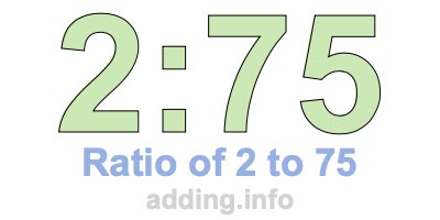 Ratio of 2 to 75 Ratio of 2 to 75