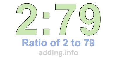 Ratio of 2 to 79 Ratio of 2 to 79