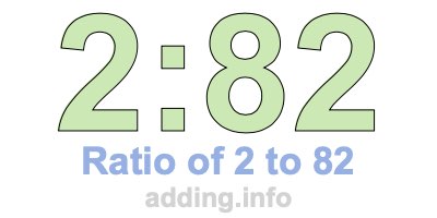 Ratio of 2 to 82 Ratio of 2 to 82