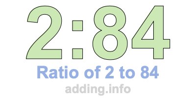 Ratio of 2 to 84 Ratio of 2 to 84