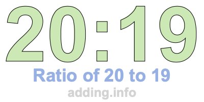 Ratio of 20 to 19