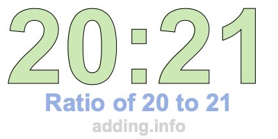 Ratio of 20 to 21 Ratio of 20 to 21