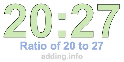 Ratio of 20 to 27