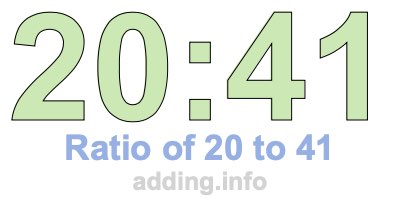 Ratio of 20 to 41