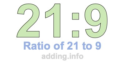 Ratio of 21 to 9