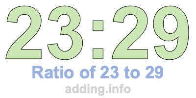 Ratio of 23 to 29