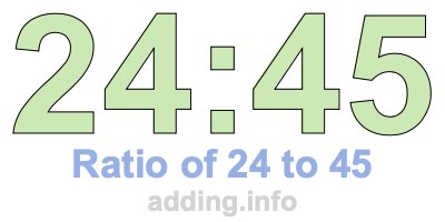 Ratio of 24 to 45 Ratio of 24 to 45