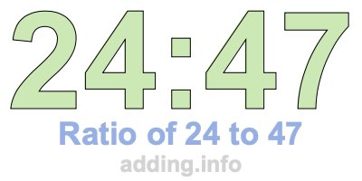 Ratio of 24 to 47 Ratio of 24 to 47