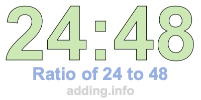 Ratio of 24 to 48 Ratio of 24 to 48