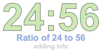 Ratio of 24 to 56 Ratio of 24 to 56