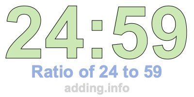 Ratio of 24 to 59 Ratio of 24 to 59