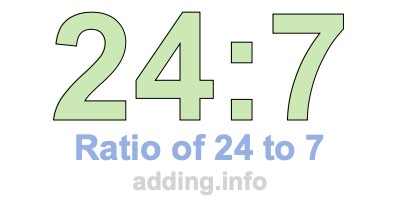 Ratio of 24 to 7 Ratio of 24 to 7