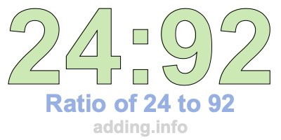 Ratio of 24 to 92