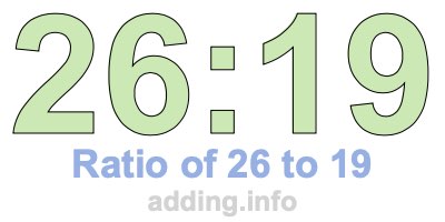 Ratio of 26 to 19