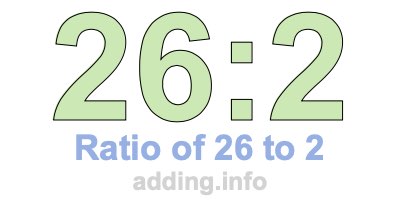 Ratio of 26 to 2 Ratio of 26 to 2