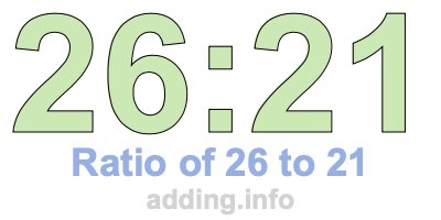 Ratio of 26 to 21