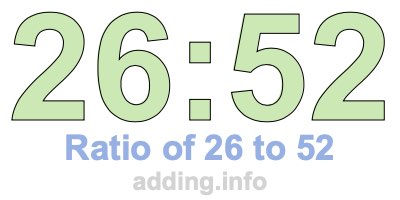 Ratio of 26 to 52 Ratio of 26 to 52