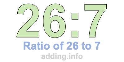Ratio of 26 to 7