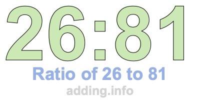 Ratio of 26 to 81