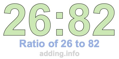 Ratio of 26 to 82 Ratio of 26 to 82