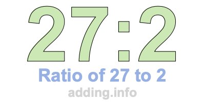Ratio of 27 to 2