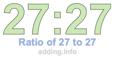 Ratio of 27 to 27 Ratio of 27 to 27