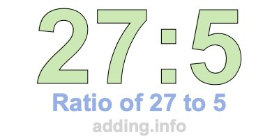 Ratio of 27 to 5