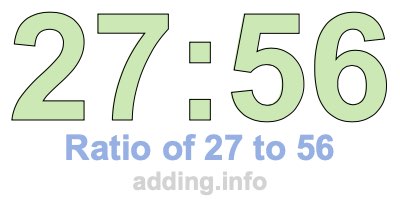Ratio of 27 to 56