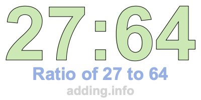Ratio of 27 to 64 Ratio of 27 to 64