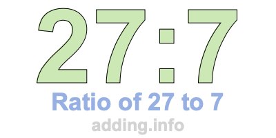 Ratio of 27 to 7 Ratio of 27 to 7
