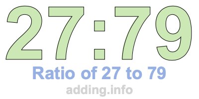 Ratio of 27 to 79 Ratio of 27 to 79