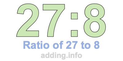 Ratio of 27 to 8