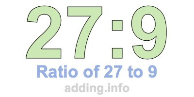 Ratio of 27 to 9 Ratio of 27 to 9