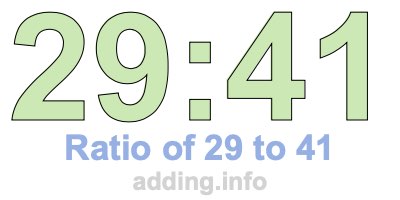 Ratio of 29 to 41