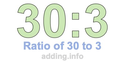 Ratio of 30 to 3