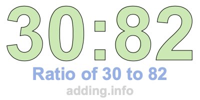 Ratio of 30 to 82 Ratio of 30 to 82