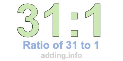 Ratio of 31 to 1