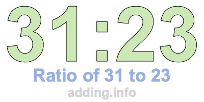 Ratio of 31 to 23