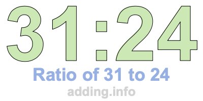 Ratio of 31 to 24