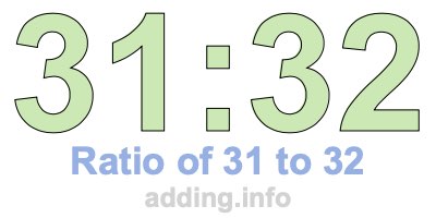 Ratio of 31 to 32