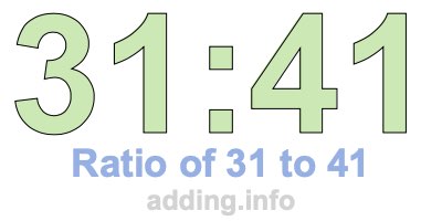 Ratio of 31 to 41