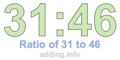 Ratio of 31 to 46