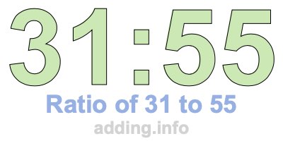 Ratio of 31 to 55