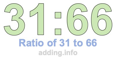 Ratio of 31 to 66