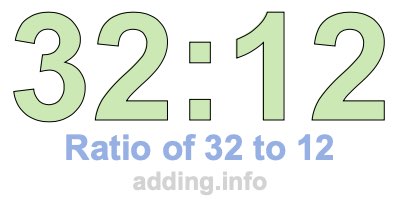 Ratio of 32 to 12