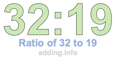 Ratio of 32 to 19