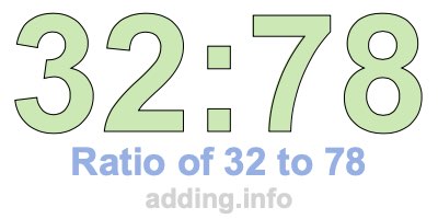 Ratio of 32 to 78 Ratio of 32 to 78