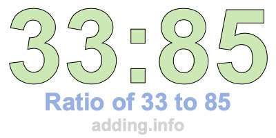 Ratio of 33 to 85